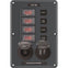 Blue Sea 4321 Circuit Breaker Switch Panel 4 Position - Gray w/12V Socket Dual USB