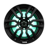 DS18 HYDRO 8" 2-Way Marine Speakers w/RGB LED Lights 375W - Matte Black
