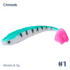 Chinook 3d Soft Paddle Shad Bait 90mm/4.7g 5Pcs