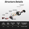 JOHNCOO MT200-C Low Profile Baitcasting Reel Big Game 13kg Max Drag 11+1 BB 7.1:1