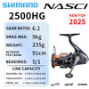 Shimano Nasci (2025) Spinning Reel 5+1BB Max 11kg Drag X-Ship