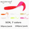 Wondersee 50mm 1g PVC Bionic Grub 50PCS 100PCS