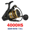 NEW PENN BATTLE 4 Spinning reel 3000-8000 Fishing Reel 5+1 BB With Full Metal Body Pre-Load Spinning Reel CNC Handle