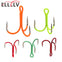 Ellllv 10PCS 14# - 3/0 Fluorescent/Luminous Treble Hooks