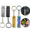 High Decibel Double Tube Survival Keychain Whistle Stainless Steel