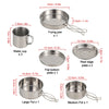 8pcs/Set Stainless Steel Camping Cookware Mess Kit