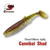 KesFishing Cannibal Shad Soft Bait 3" 4” inch 6/10PCS