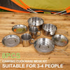8pcs/Set Stainless Steel Camping Cookware Mess Kit