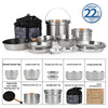 CLS Outdoors Stainless Steel Camp Cookware Set 14PCS 22PCS