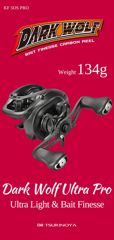 Tsurinoya DARK WOLF ULTRA PRO BFS Baitcasting Reel 134g 4.6g Shallow Spool 7.1:1 10+1BB 4Kg Max Drag