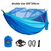 Single/Double Size Nylon Portable Camp Hammock with Mosquito Net