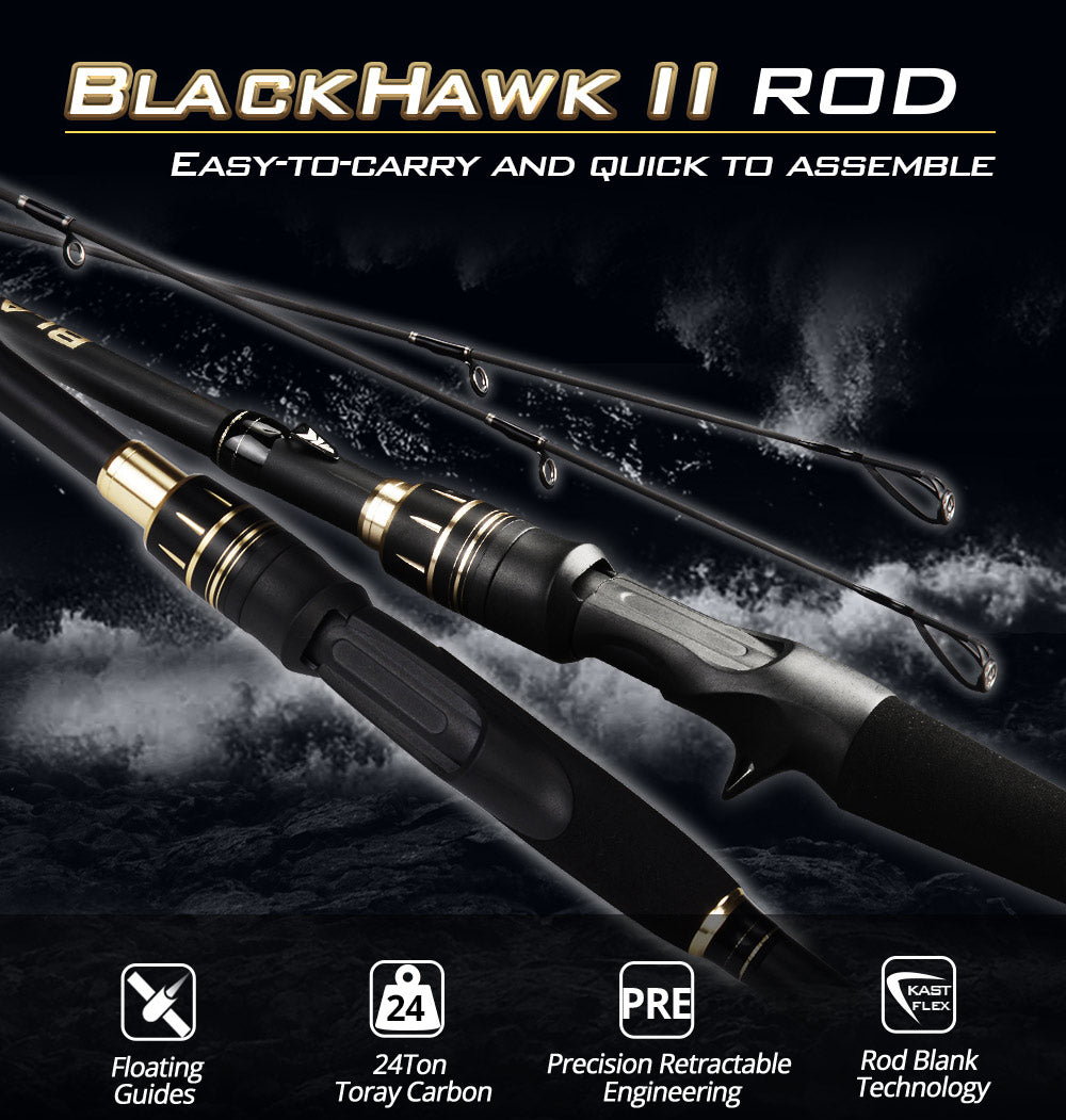 KastKing BlackHawk II Telescopic Casting/Spinning Fishing Rod