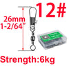 100pcs/box 4# To 14# Interlock Snap Ball Bearing Swivel Rolling Solid Rings