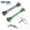 FISH KING 20pcs 16/20/25cm Anti-bite Steel Wire Leader with Swivel
