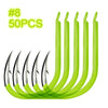 Fluorescent Fishing Bait Hooks - 50pcs/Lot
