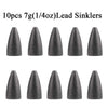 10pcs/Lot Bullet Sinker 3.5g 5g 7g 10g 14g 20g