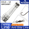FLYSAND 50LB 20Pcs/Lot Steel Wire Leader with #1 Hook with Swivel