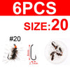 Wifreo 6Pc/Lot Griffiths Gnat Midge Dry Fly