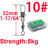 100pcs/box 4# To 14# Interlock Snap Ball Bearing Swivel Rolling Solid Rings