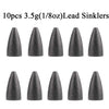 10pcs/Lot Bullet Sinker 3.5g 5g 7g 10g 14g 20g