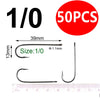 Bimoo 50pcs/lot Size 10 4 2 2/0 3/0 Aberdeen Long Shank Fish Hook