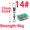 100pcs/box 4# To 14# Interlock Snap Ball Bearing Swivel Rolling Solid Rings