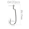 Supercontinent 20Pcs Offset Bait Hook