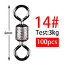 100pcs/box  1#-14# Solid Connector Ball Bearing Swivels