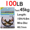 Kink-Resistant Nickel Titanium Fishing Leader - 6LB-124LB 15ft/4.6m