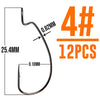 B&U Thin Wire Offset EWG Worm Hook 12Pcs/lot