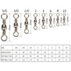 Goture 200pcs/lot Size 10, 8, 6, 4, 2, 1/0 Rolling Barrel Swivels
