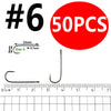 Bimoo 50pcs/lot Size 10 4 2 2/0 3/0 Aberdeen Long Shank Fish Hook