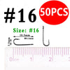 Bimoo 50pcs/lot Size 10 4 2 2/0 3/0 Aberdeen Long Shank Fish Hook