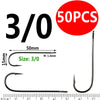 Bimoo 50pcs/lot Size 10 4 2 2/0 3/0 Aberdeen Long Shank Fish Hook