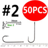 Bimoo 50pcs/lot Size 10 4 2 2/0 3/0 Aberdeen Long Shank Fish Hook