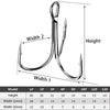 15pcs/box 3 Colors Treble Hooks Size 1#-14#