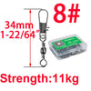 100pcs/box 4# To 14# Interlock Snap Ball Bearing Swivel Rolling Solid Rings