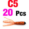 MNFT 20PCS Tri-color 4.5cm/0.5g Silicone Salted Tube Baits