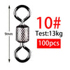 100pcs/box  1#-14# Solid Connector Ball Bearing Swivels