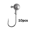 JYJ 10pcs/Lot 3.5g 5g 7g 10g 12g 14g 18g Colored Jig Head Hook