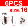 Wifreo 6Pc/Lot Griffiths Gnat Midge Dry Fly