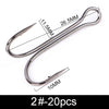 FTK 10-20pcs 2 4 6 1/0 2/0 3/0# Double Frog Fishing Hooks