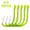 Fluorescent Fishing Bait Hooks - 50pcs/Lot