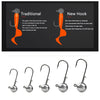 JYJ 10pcs/lot 1g-20g Round Ball Jig Head Hook