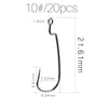 Supercontinent 20Pcs Offset Bait Hook