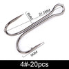 FTK 10-20pcs 2 4 6 1/0 2/0 3/0# Double Frog Fishing Hooks