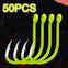 Fluorescent Fishing Bait Hooks - 50pcs/Lot