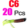 MNFT 20PCS Tri-color 4.5cm/0.5g Silicone Salted Tube Baits