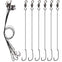 18Pcs Steel Wire Leader line with hooks 2#-2/0