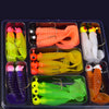 Metal Jig Head Hooks & Plastic Multicolored Grubs Lure Set - 34PCS